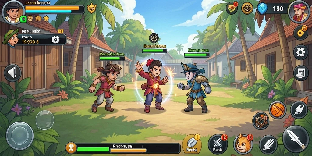 Screenshot menunjukkan grafis cerah dan efek suara yang menghibur.